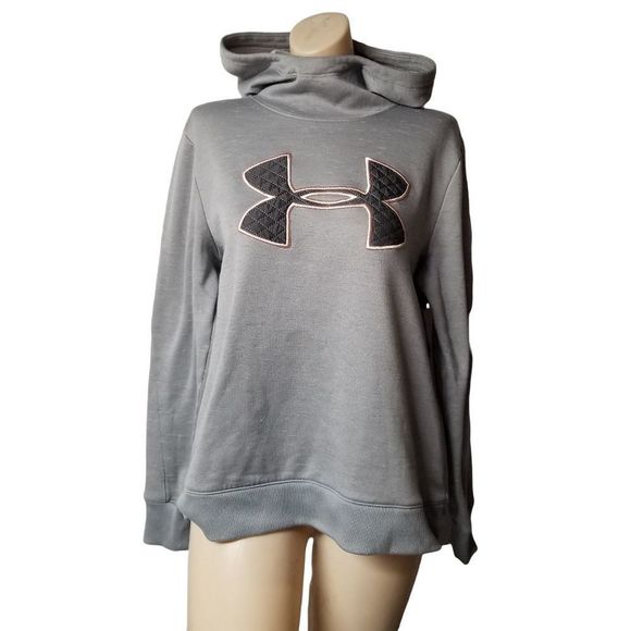 GRAY space dye hoodie kangaroo pouch pullover long sleeve medium M womens shown - Picture 4 of 4